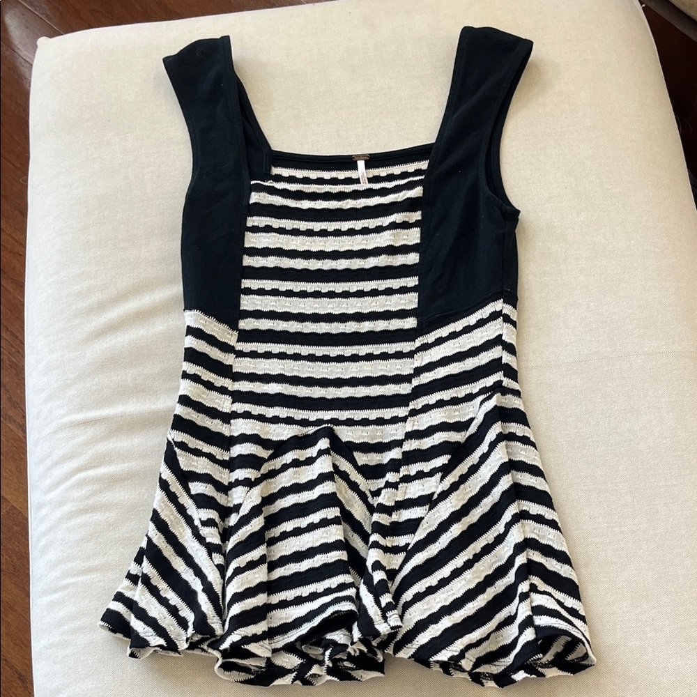 Striped Black and White Women's Top FREE PEOPLE
